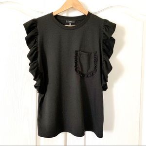 Drew | Ruffled Sleeve & Pocket Top Sz M